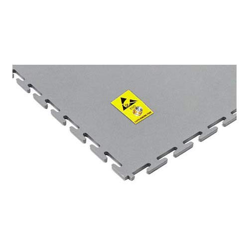 Ecotile WL45262 ESD Bodenfliese mit Erdungspunkt, 500mm x 500mm x 7mm, Hellgrau von Ecotile