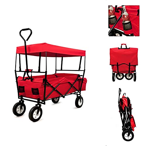 Faltbarer Strandwagen, max. 80 kg, mit Gartenabdeckung, zusammenklappbar, für Wohnwagen von ECOVELO