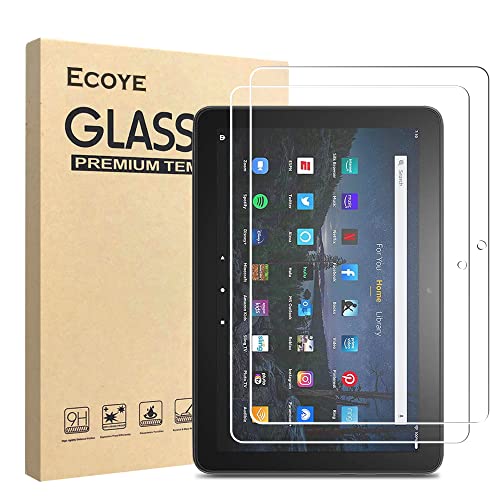 Ecoye[2 Stück Kompatibel mit Fire HD 10 Plus/10/10 Kids Pro 2021-11. Generation Tablet Schutzfolie Displayschutz 2.5D HD 9H Härte Anti-Kratzen Bläschenfrei Glas folie von Ecoye