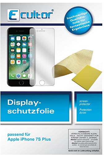 Ecultor I 4X Schutzfolie kompatibel mit Apple iPhone 8 Plus Displayschutz-Folie Klar (bewusst Kleiner als das Glas, da Dieses gewölbt ist) von Ecultor