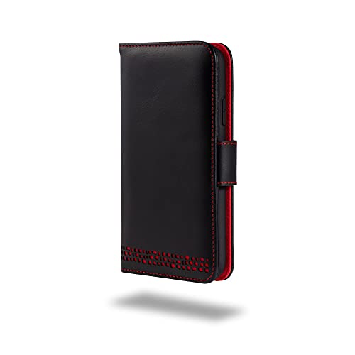 Ed Hicks Hülle für iPhone 12 Pro Max Lederhülle — 100% Echtleder — 3 Kartenfach — Geldtasche — Magnetverschluss — Quad Schutz — Jahrgang Schwarz mit Roten Ed Hicks Hülle für iPhone 12 Pro Max Lederhülle — 100% Echtleder — 3 Kartenfach — Geldtasche — Magnetverschluss — Quad Schutz — Jahrgang Schwarz mit Roten von Ed Hicks
