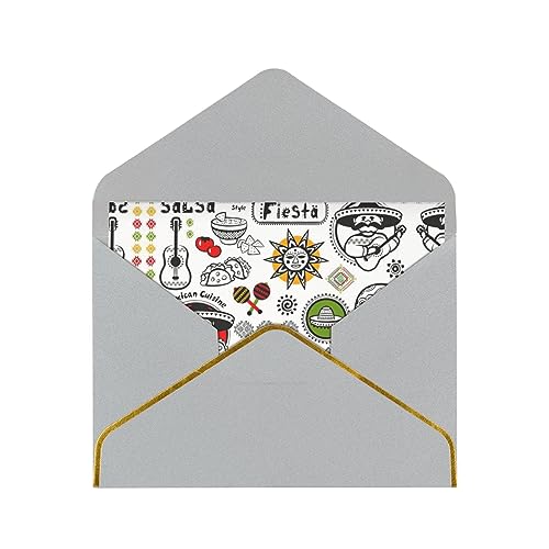 Blanko-Karten mit Umschlägen - Grußkarte, Dankeskarten, Hochzeitskarten, Geburtstagskarten, mexikanische Salsa-Symbole drucken Blanko-Karten mit Umschlägen - Grußkarte, Dankeskarten, Hochzeitskarten, Geburtstagskarten, mexikanische Salsa-Symbole drucken von EdWal