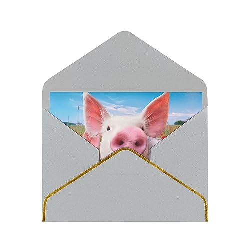 Vielseitige Grußkarte mit Umschlägen, geeignet für alle Gelegenheiten, innen blanko, 11,4 x 15,2 cm, lustiges süßes Schwein Vielseitige Grußkarte mit Umschlägen, geeignet für alle Gelegenheiten, innen blanko, 11,4 x 15,2 cm, lustiges süßes Schwein von EdWal