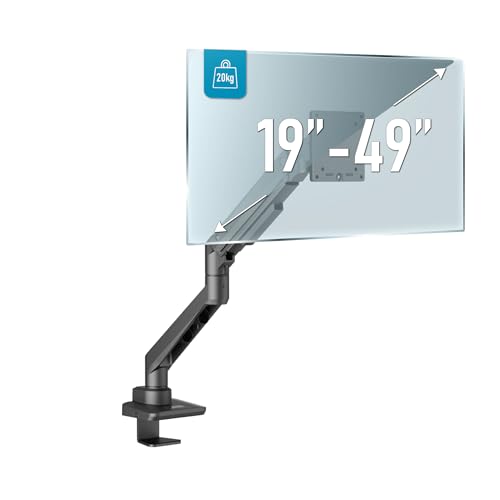 EDBAK Monitor Halterung mit Gasfeder für 19-49 Zoll Bildschirm, VESA 75/100mm, Neigbar, Schwenkbar, Drehbar, Ergonomischer Bildschirmhalterung, Verstellbare Monitorhalterung hält bis zu 20 kg EDBAK Monitor Halterung mit Gasfeder für 19-49 Zoll Bildschirm, VESA 75/100mm, Neigbar, Schwenkbar, Drehbar, Ergonomischer Bildschirmhalterung, Verstellbare Monitorhalterung hält bis zu 20 kg von Edbak