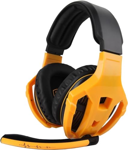 Edcsi Kabelgebundenes Gaming-Headset, Over-Ear-Kopfhörer mit Geräuschunterdrückung, 3,5-mm-Audio-Klinkenstecker, 50-mm-Treiber, drehbares und flexibles Mikrofon & weiche Memory-Ohrenschützer für PS4, von Edcsi