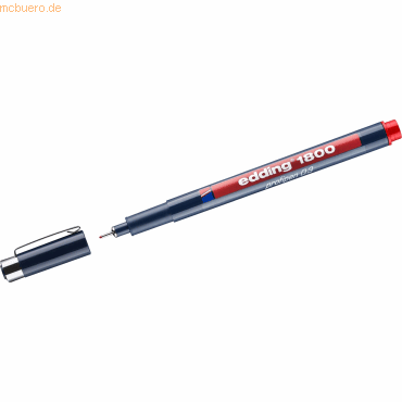 Edding Faserzeichner edding 1800 profipen 0.3 ca. 0,35mm rot von Edding