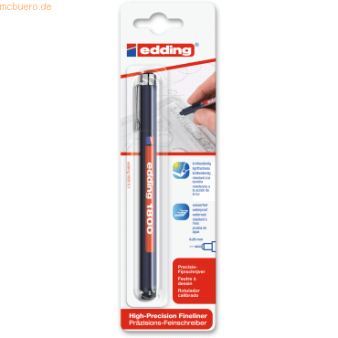 10 x Edding Faserzeichner edding 1800 profipen Blisterverpackung schwa 10 x Edding Faserzeichner edding 1800 profipen Blisterverpackung schwa von Edding