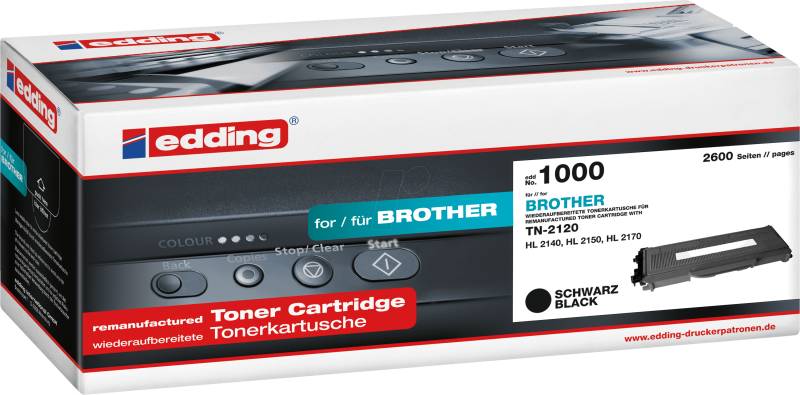 EDDING EDD-1000 - Toner, Brother, schwarz, TN-2120, rebuilt von Edding
