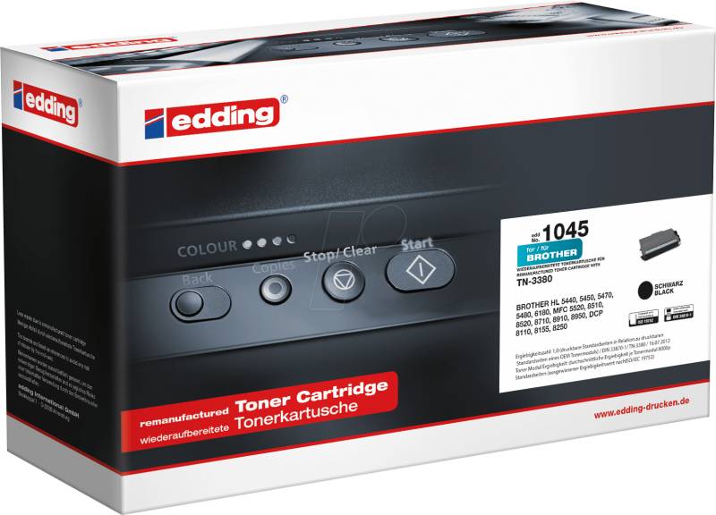 EDDING EDD-1045 - Toner, Brother, schwarz, TN-3380, rebuilt von Edding