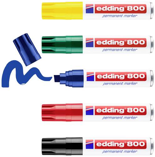 Edding 4-800999 Permanentmarker Schwarz, Rot, Blau, Grün, Gelb wasserfest: Ja von Edding