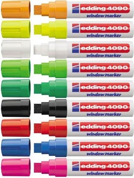 Edding 4090 Kreidestift Schwarz - Grün - Pink - Rot - Weiß 5 Stück(e) (4-4090999) von Edding