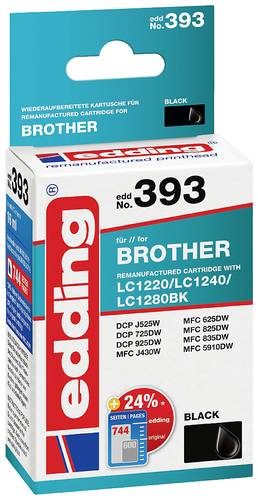 Edding Druckerpatrone ersetzt Brother LC-1240BK Kompatibel Schwarz EDD-393 18-393 von Edding