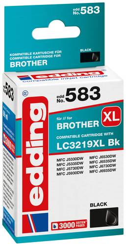 Edding Druckerpatrone ersetzt Brother LC-3219XLBK Kompatibel Schwarz EDD-583 18-583 von Edding