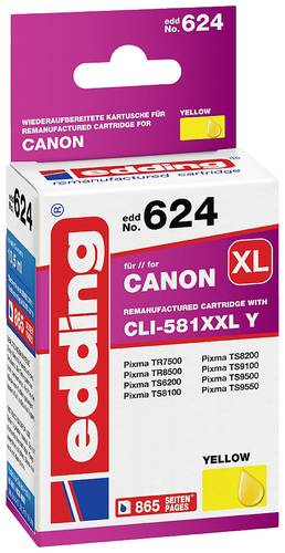 Edding Druckerpatrone ersetzt Canon CLI-581Y XXL Kompatibel Gelb EDD-624 18-624 von Edding