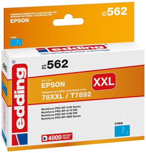 Edding Druckerpatrone ersetzt Epson 78XXL, T7892 Kompatibel Cyan EDD-562 18-562 Edding Druckerpatrone ersetzt Epson 78XXL, T7892 Kompatibel Cyan EDD-562 18-562 von Edding