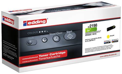Edding EDD-2198 Toner ersetzt HP 201A (CF402A) Gelb 1400 Seiten Kompatibel Toner von Edding