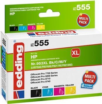 Edding EDD-555 Druckerpatrone 4 Stück(e) Kompatibel Hohe (XL-) Ausbeute Schwarz - Cyan - Magenta - Gelb (18-555) von Edding