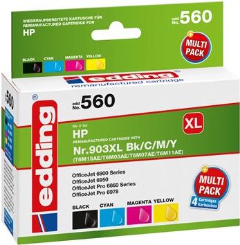 Edding EDD-560 Druckerpatrone 4 Stück(e) Kompatibel Schwarz - Cyan - Magenta - Gelb (18-560) von Edding