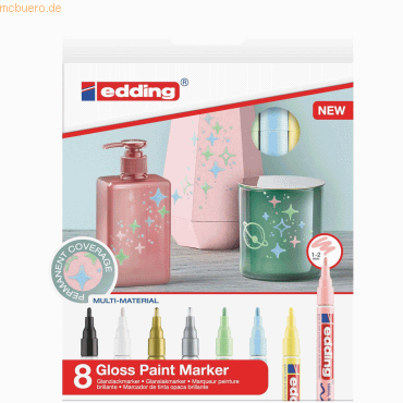Edding Glanzlack-Marker edding 751 Pastell 1-2mm VE=8 Farben von Edding