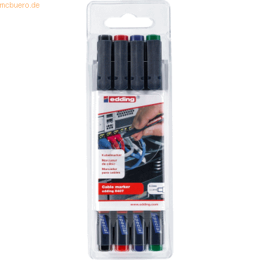 Edding Kabelmarker edding 8407 0,3mm schwarz, rot, blau, grün VE=4 Stü Edding Kabelmarker edding 8407 0,3mm schwarz, rot, blau, grün VE=4 Stü von Edding
