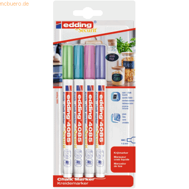 Edding Kreidemarker edding 4085 4er-Blister sortiert metallic Edding Kreidemarker edding 4085 4er-Blister sortiert metallic von Edding