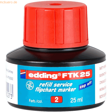 Edding Nachfülltinte edding FTK 25 für edding Flipchartmarker 25ml rot von Edding