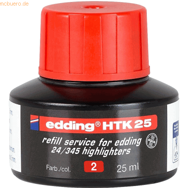 Edding Nachfülltinte edding HTK 25 für edding Highlighter 25ml rot von Edding