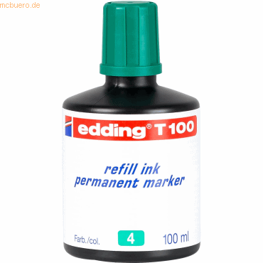 Edding Nachfülltinte edding T 100 für edding Permanentmarker 100ml grü von Edding