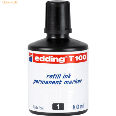 Edding Nachfülltinte edding T 100 für edding Permanentmarker 100ml sch Edding Nachfülltinte edding T 100 für edding Permanentmarker 100ml sch von Edding