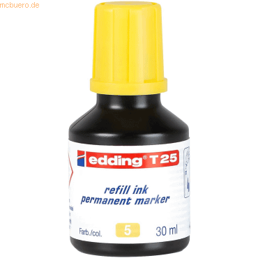 Edding Nachfülltinte edding T 25 für edding Permanentmarker 30ml gelb von Edding