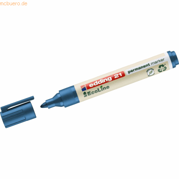 Edding Permanentmarker edding 21 EcoLine nachfüllbar 1,5-3mm blau von Edding