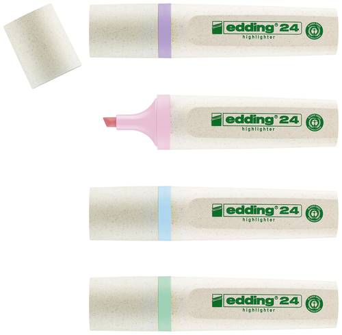 Edding Textmarker 4-24-4-1000 Pastell-Violett, Pastell-Grün, Pastell-Rosa, Pastell-Blau 2 mm, 5mm 4 von Edding