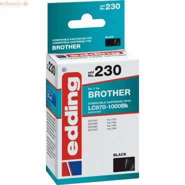 Edding Tintenpatrone kompatibel mit Brother LC970/LC1000 black von Edding