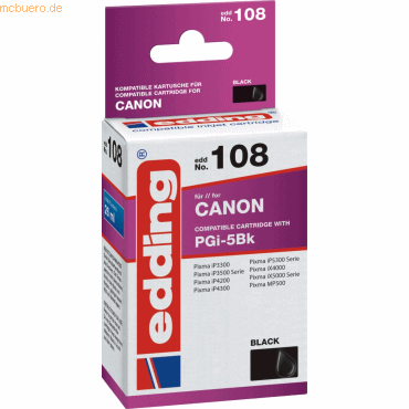 Edding Tintenpatrone kompatibel mit Canon PGI-5 black von Edding