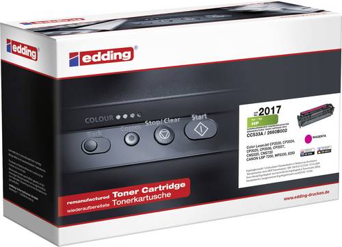 Edding Tonerkassette ersetzt HP 304A, CC533A Magenta 2800 Seiten Kompatibel Toner von Edding