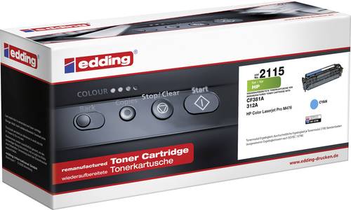 Edding Tonerkassette ersetzt HP 312A, CF381A Cyan 2700 Seiten Kompatibel Toner von Edding