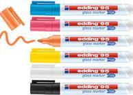 Glasboard-Marker 95 1.5-3mm sortiert 6er-Etui je 1x schwarz weiss gelb (4-95-6) von Edding