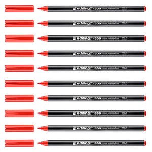 edding 1300 Filzstifte rot, 10 St. von Edding