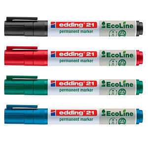 edding 21 EcoLine Permanentmarker farbsortiert 1,5 - 3,0 mm, 4 St. von Edding