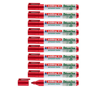 edding 21 EcoLine Permanentmarker rot 1,5 - 3,0 mm, 10 St. von Edding