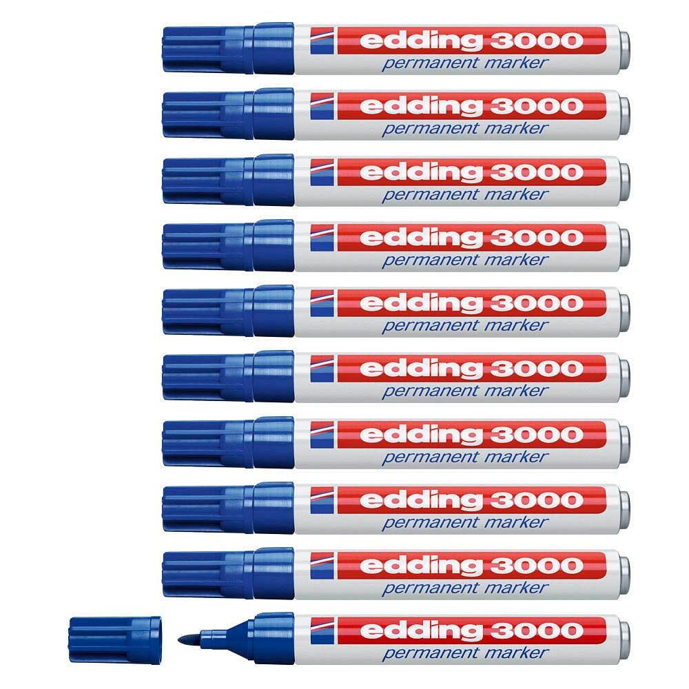 edding 3000 Permanentmarker blau 1,5 - 3,0 mm - 10 Stück von Edding