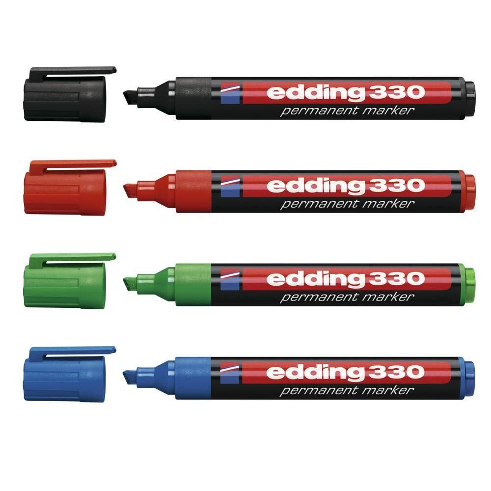edding 330 Permanentmarker farbsortiert 1,0 - 5,0 mm - 4 Stück von Edding