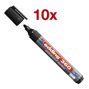 edding 360 Whiteboard-Marker schwarz 1,5 - 3,0 mm, 10 St. edding 360 Whiteboard-Marker schwarz 1,5 - 3,0 mm, 10 St. von Edding