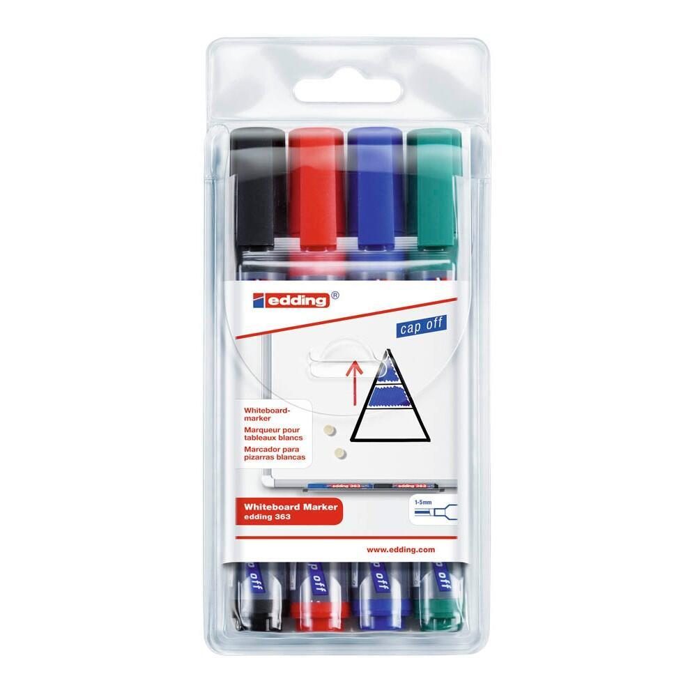 edding 363 Whiteboard-Marker farbsortiert 1,0 - 5,0 mm - 4 Stück von Edding