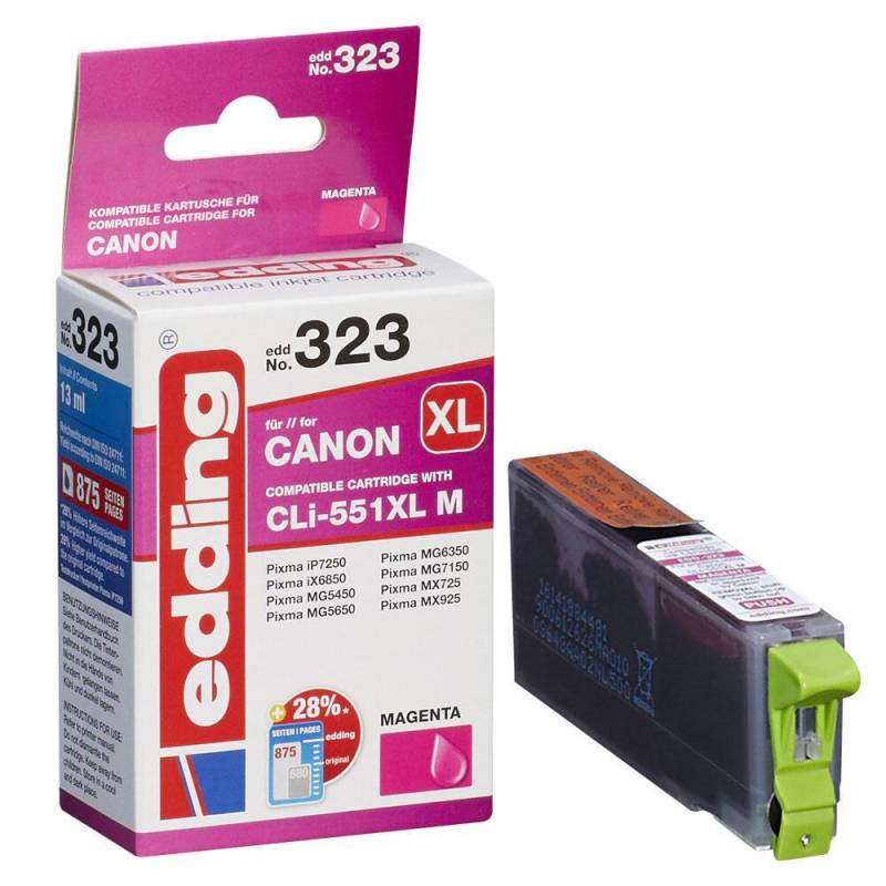 edding Druckerpatrone EDD-323 magenta kompatibel zu Canon CLI-551 XL von Edding