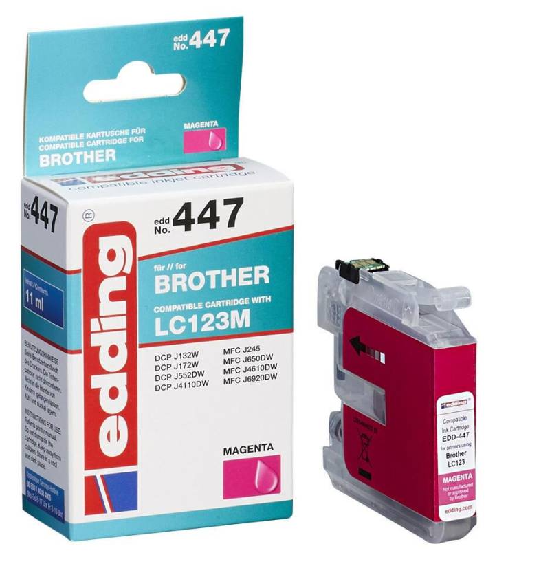 edding Druckerpatrone EDD-447 magenta kompatibel zu brother LC-123M von Edding