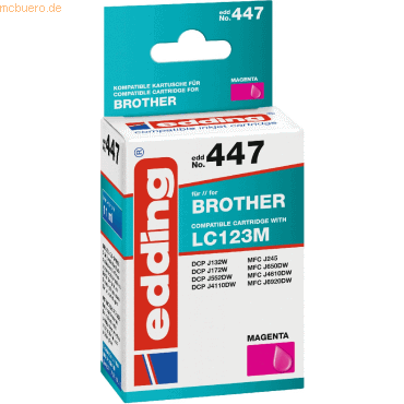 edding Druckerpatrone kompatibel mit Brother LC123 magenta von Edding