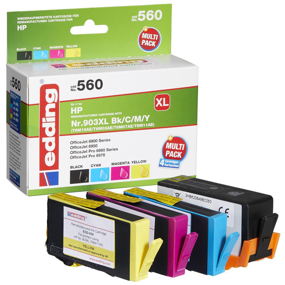 edding Druckerpatronen EDD-560 schwarz, cyan, magenta, gelb kompatibel zu HP ... edding Druckerpatronen EDD-560 schwarz, cyan, magenta, gelb kompatibel zu HP ... von Edding