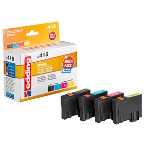 edding EDD-415  schwarz, cyan, magenta, gelb Druckerpatronen kompatibel zu EPSON T1295L, 4er-Set von Edding