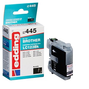 edding EDD-445  schwarz Druckerpatrone kompatibel zu brother LC-123BK von Edding